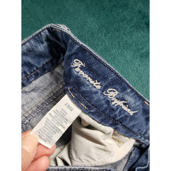 American Eagle Jeans Size 2 Womens Blue Stretch Pant Mid Rise Favorite Boyfriend - Picture 5 of 14